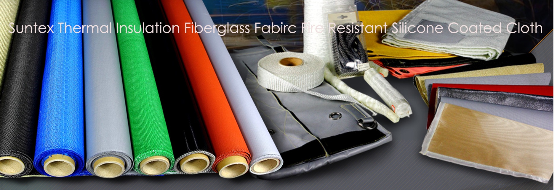 Suntex Thermal Insulation Fiberglass Fabirc Fire Resistant Silicone Coated Cloth